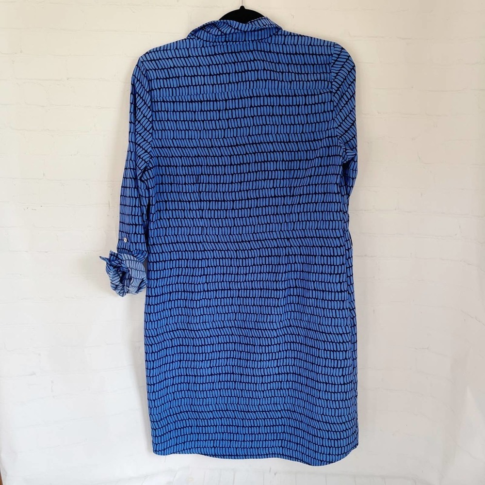 [The Limited] Ashton blue geometric print shirt dress size medium - Picture 3 of 10